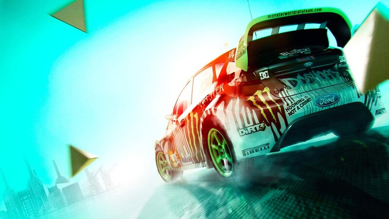 Rally Car Drifting — Cyan