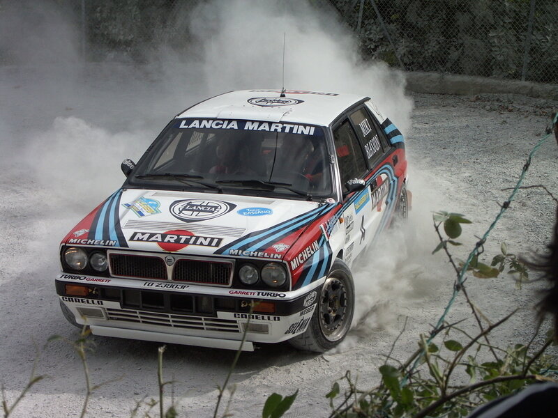 Rally Car Drifting — White, Dynamic, Photograph