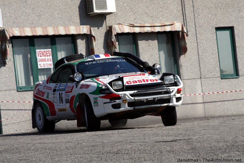Rally car in action
