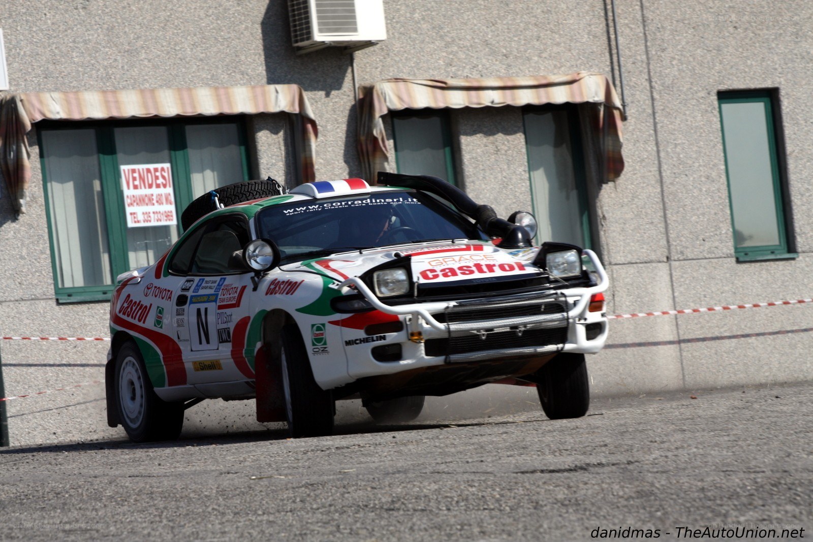 Rally car in action