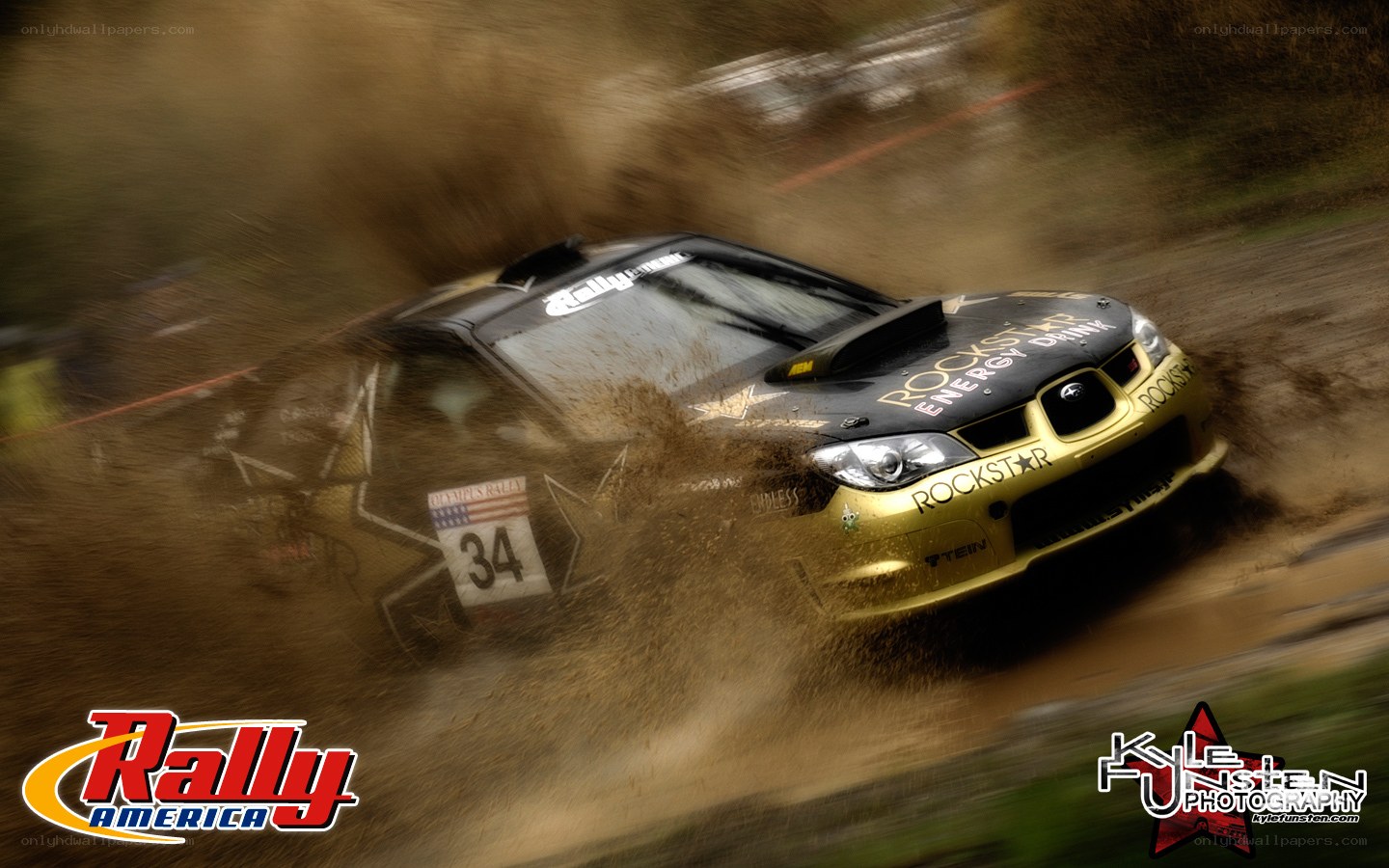 Rally car in action