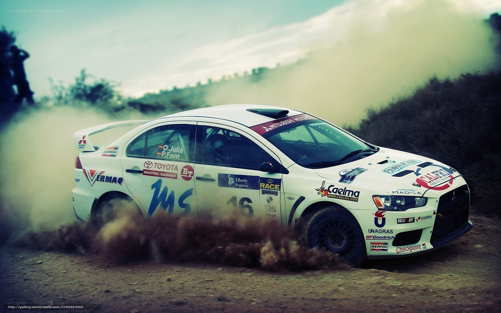 Rally car in action