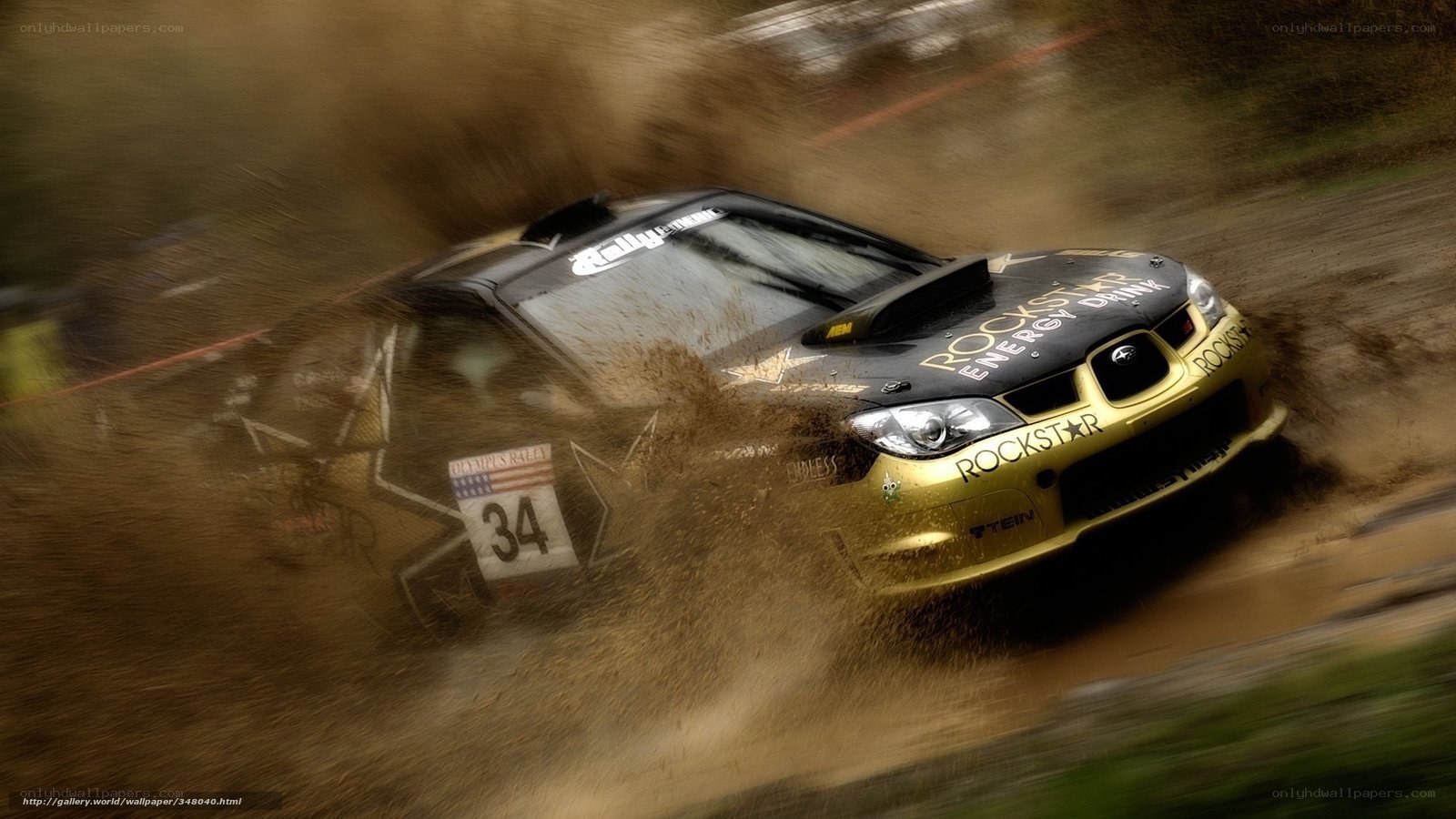 Rally car in action