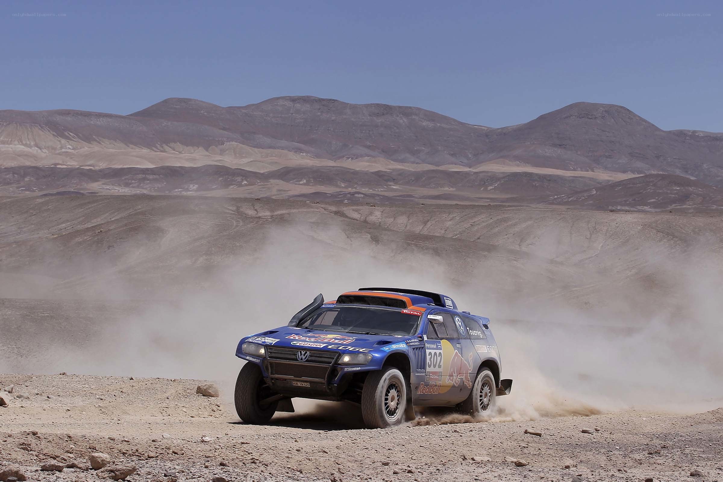 Rally car in desert