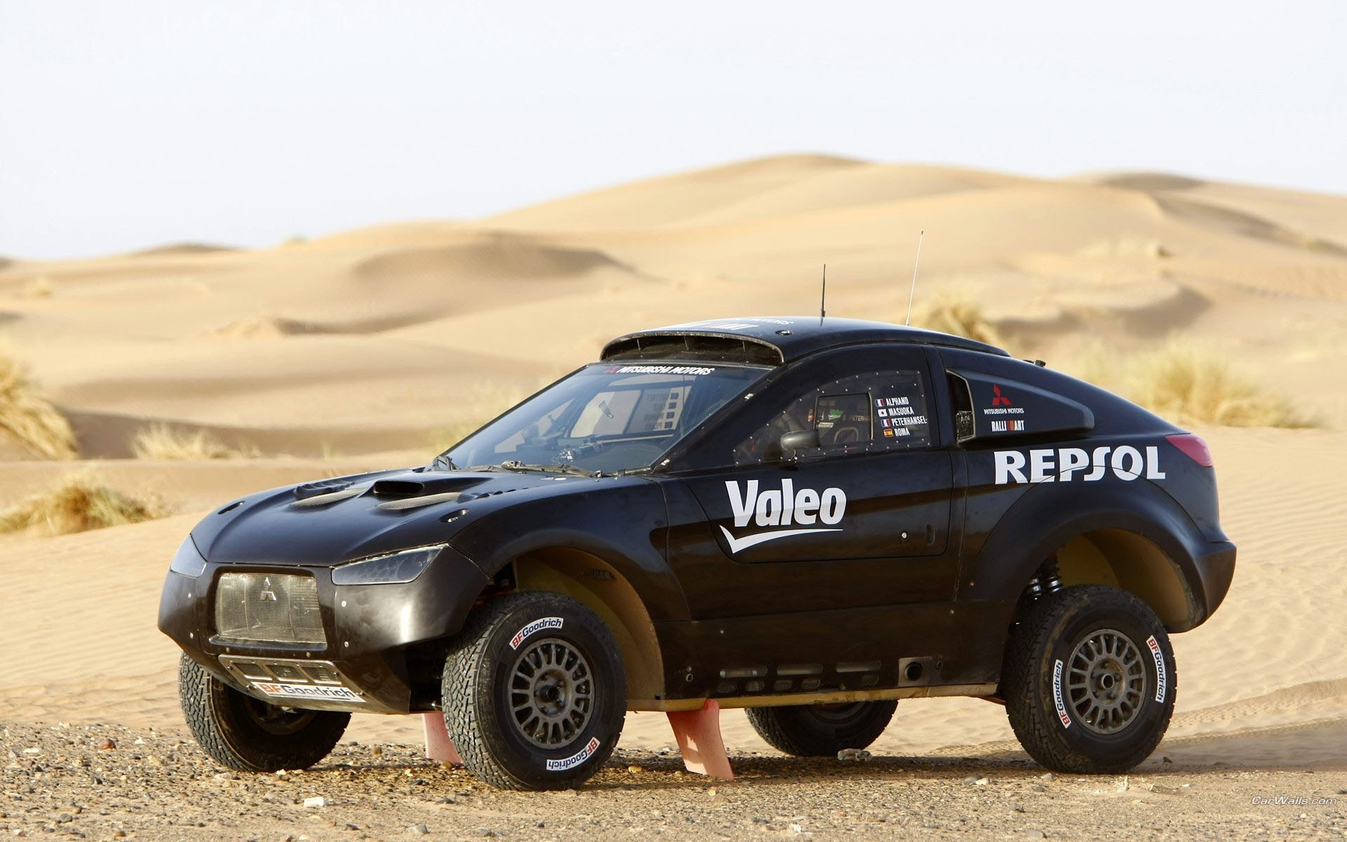 Rally car in desert