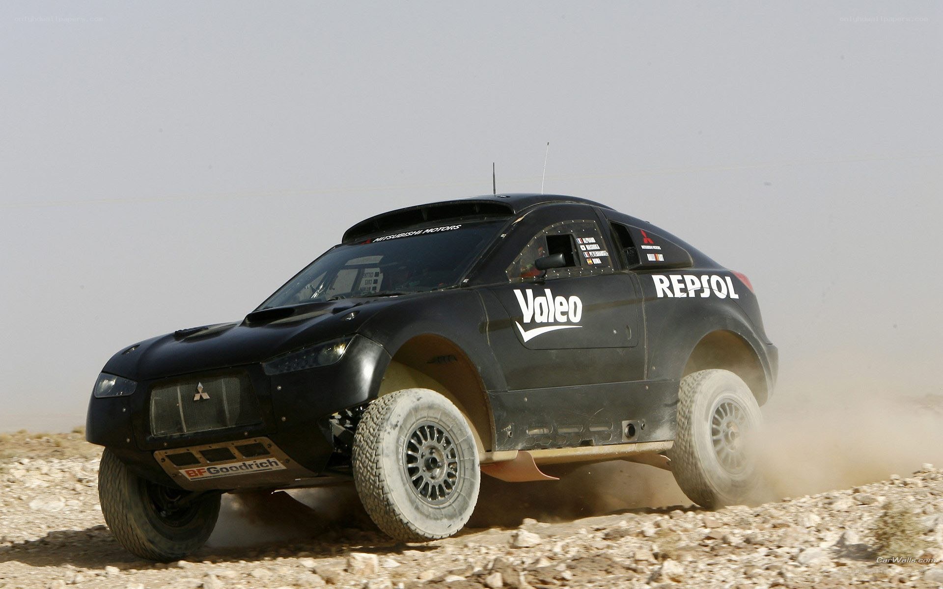 rally car in desert