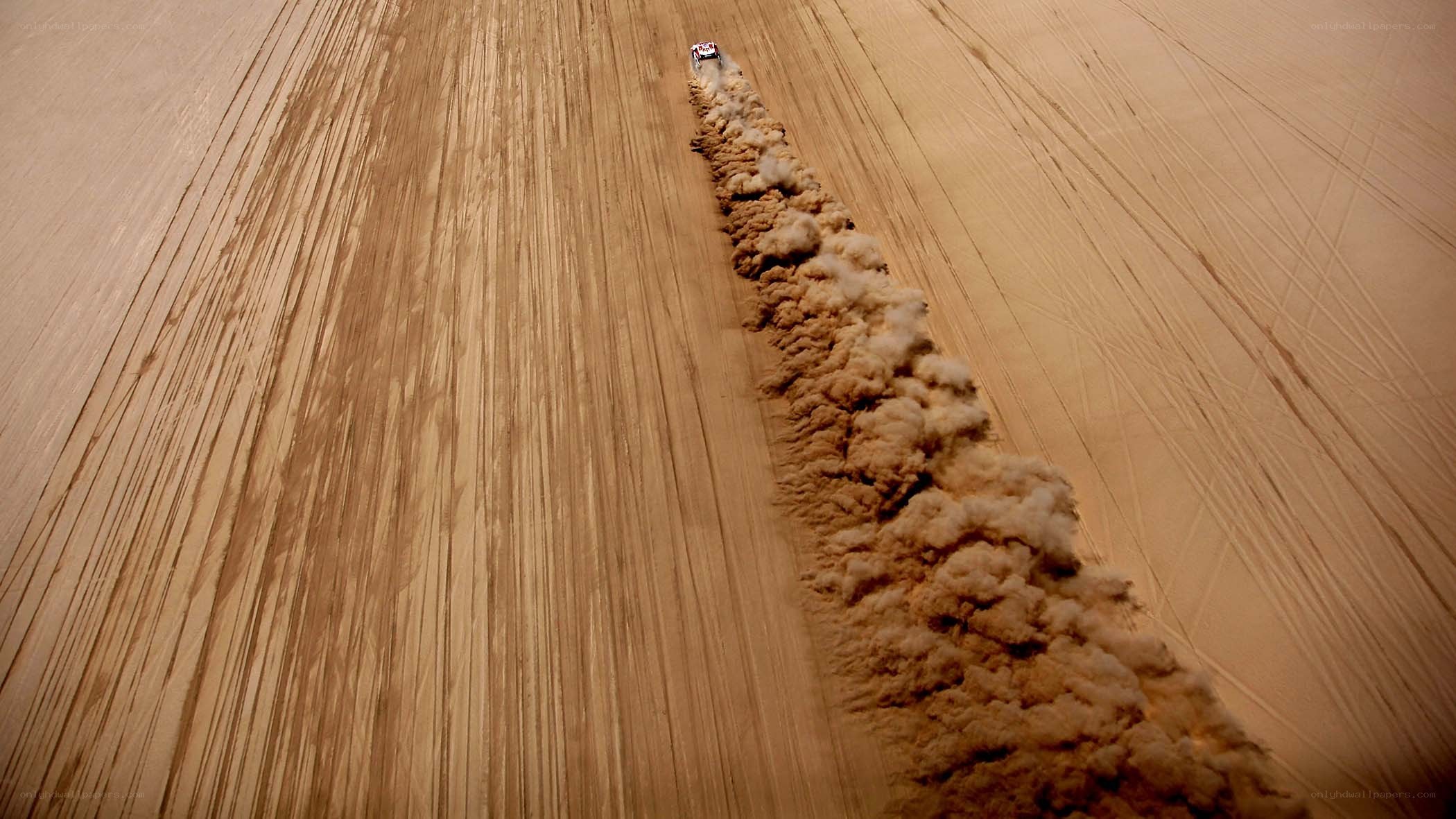 Rally car in desert