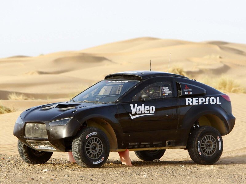 Rally car in desert