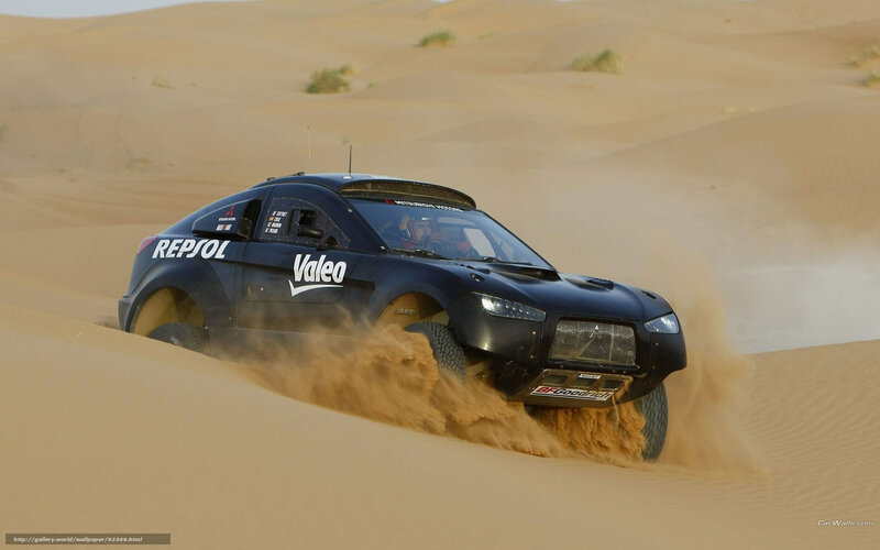 Rally Car in Desert — Black, Dynamic, Afternoon