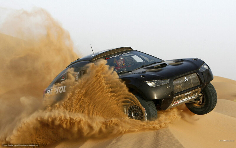 Rally Car in Desert — Black, Dynamic