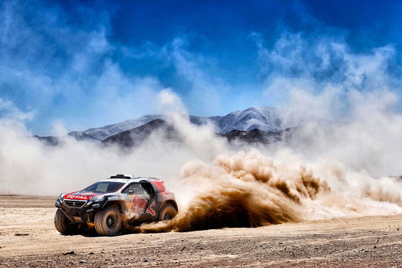 Rally Car in Desert — Blue, Dramatic