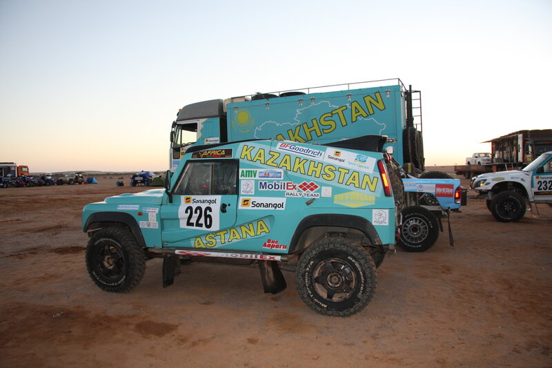 Rally Car in Desert — Blue, Dusty