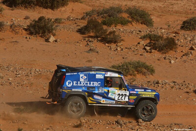 Rally Car in Desert — Blue, Dynamic, Afternoon