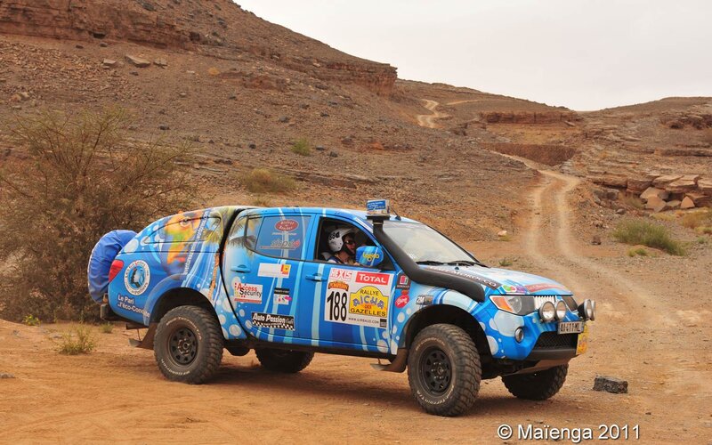 Rally Car in Desert — Blue