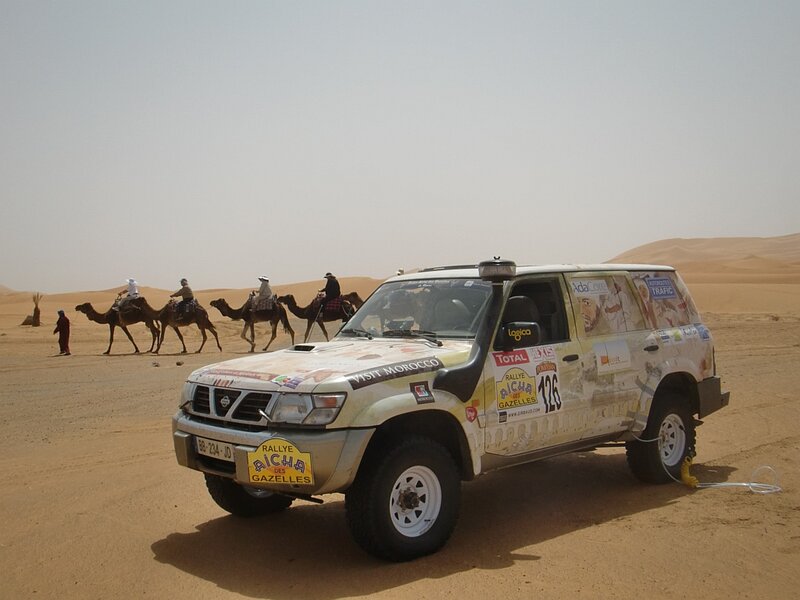 Rally Car in Desert — Brown, Arid