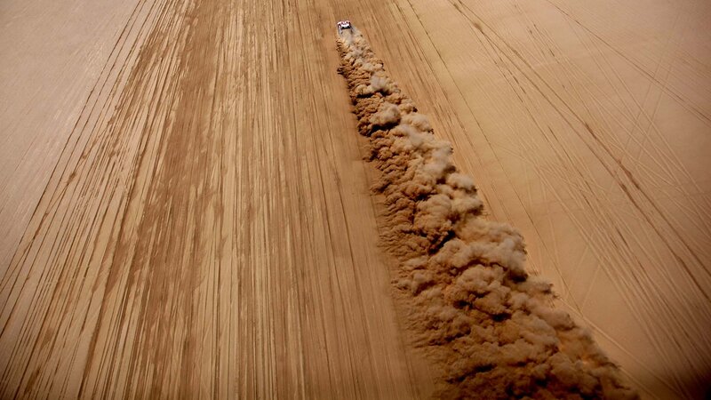 Rally Car in Desert — Brown, Dramatic, Photograph