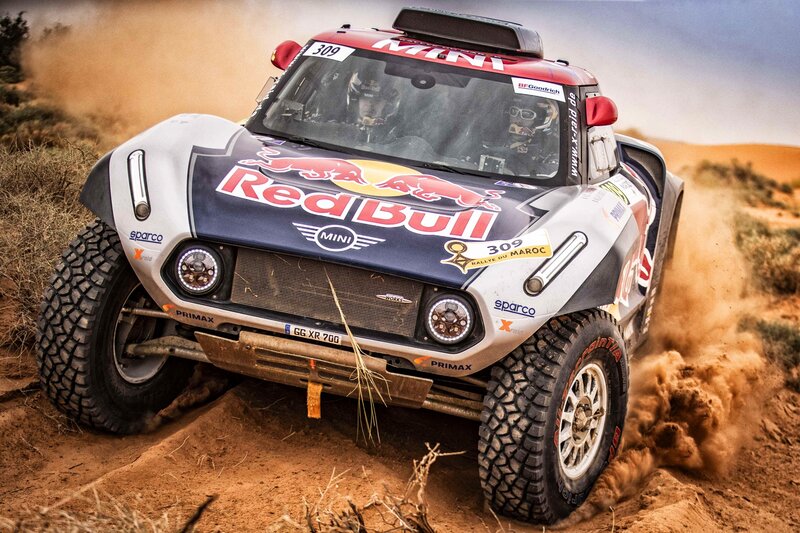 Rally Car in Desert — Brown, Dynamic, Afternoon, Photograph, Dust, Sand