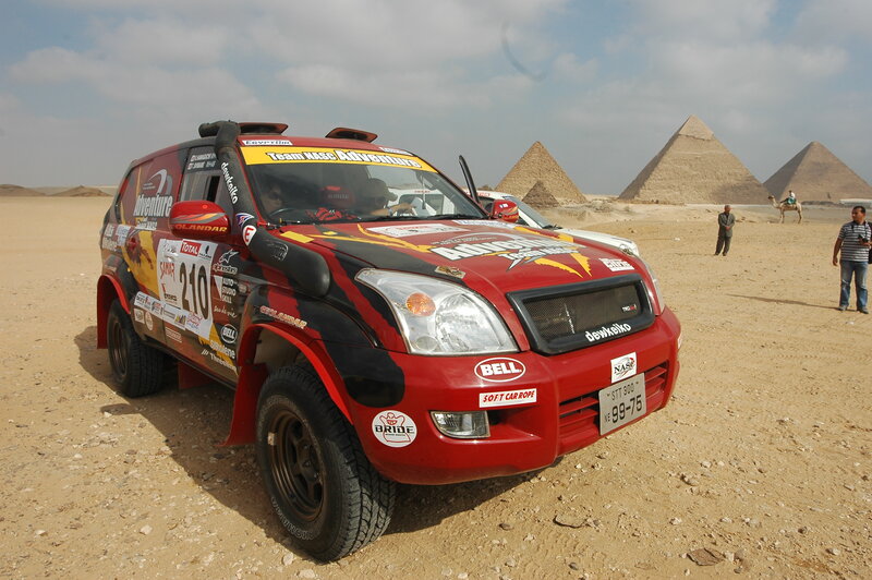 Rally Car in Desert — Red, Deserted