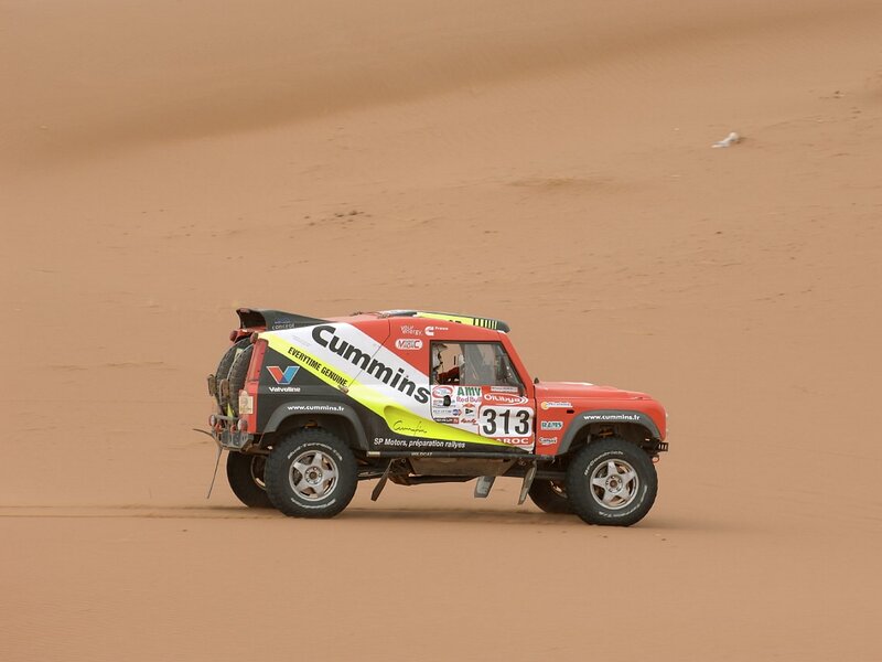 Rally Car in Desert — Red, Desolate