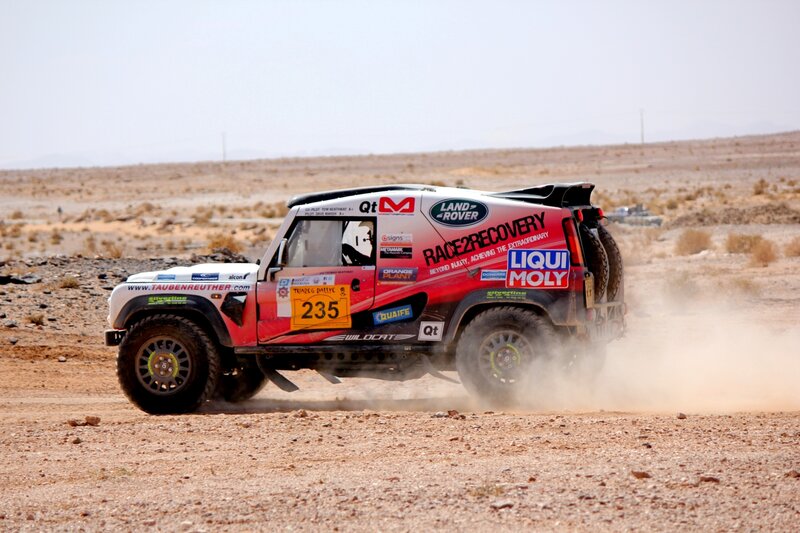 Rally Car in Desert — Red, Dynamic, Afternoon, Photograph