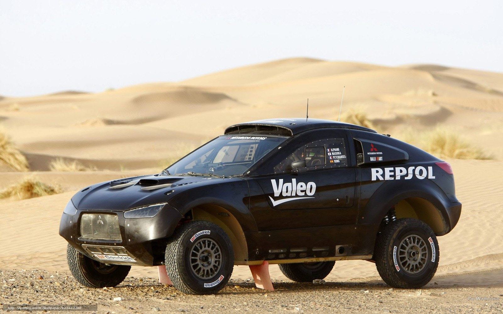 Rally car in desert sands
