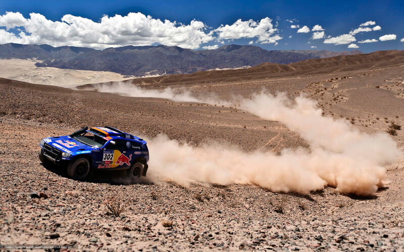 Rally car in desert