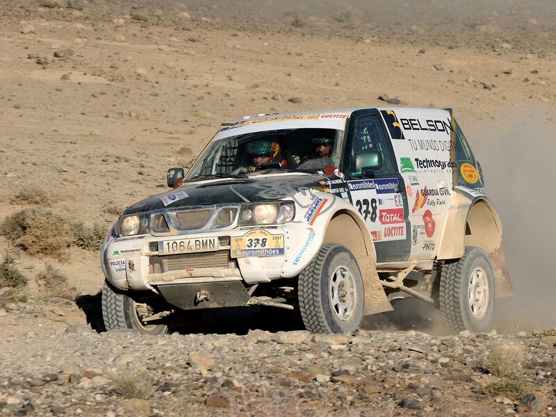 Rally Car in Desert — White