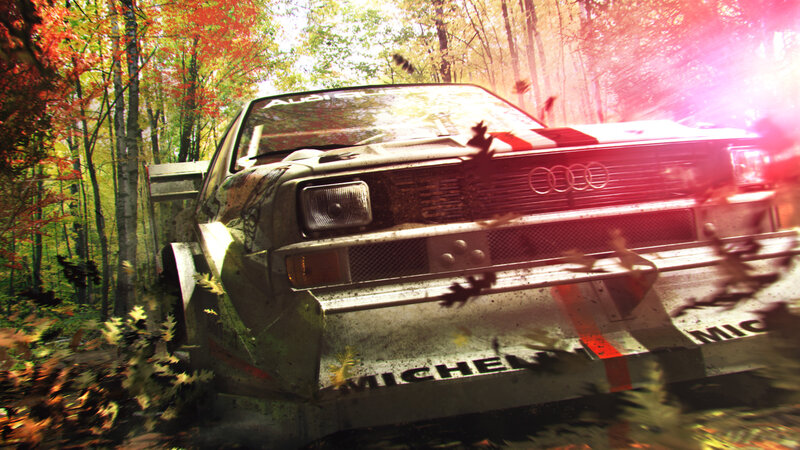 Rally Car in Forest — Red