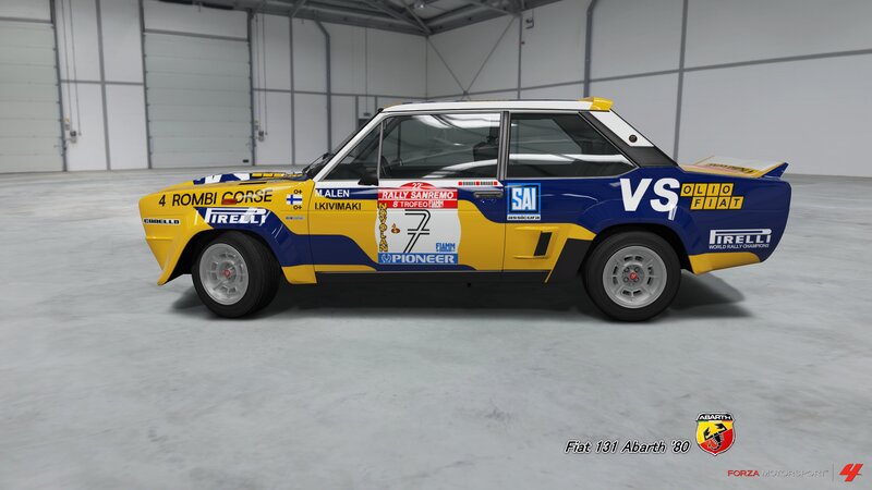 Rally Car in Garage — Yellow