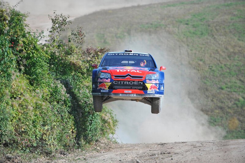 Rally Car in Mid-air — Blue, Dynamic