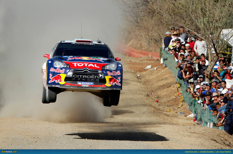 Rally Car in Mid-air — Blue