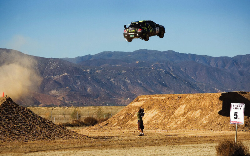 Rally Car in Mid-air — Brown