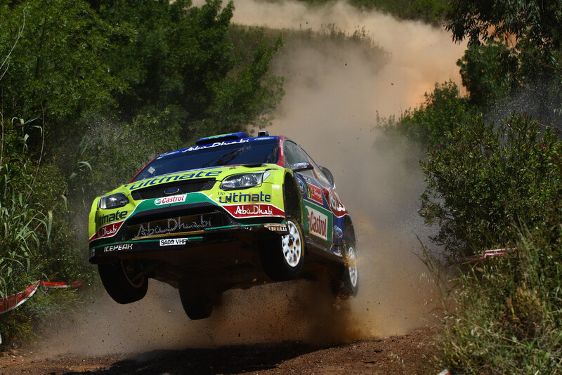 Rally Car in Mid-air — Green