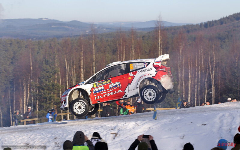 Rally Car in Mid-air — White, Dramatic