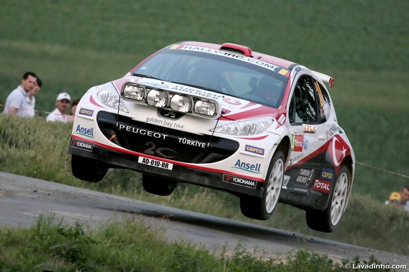 Rally Car in Mid-air — White