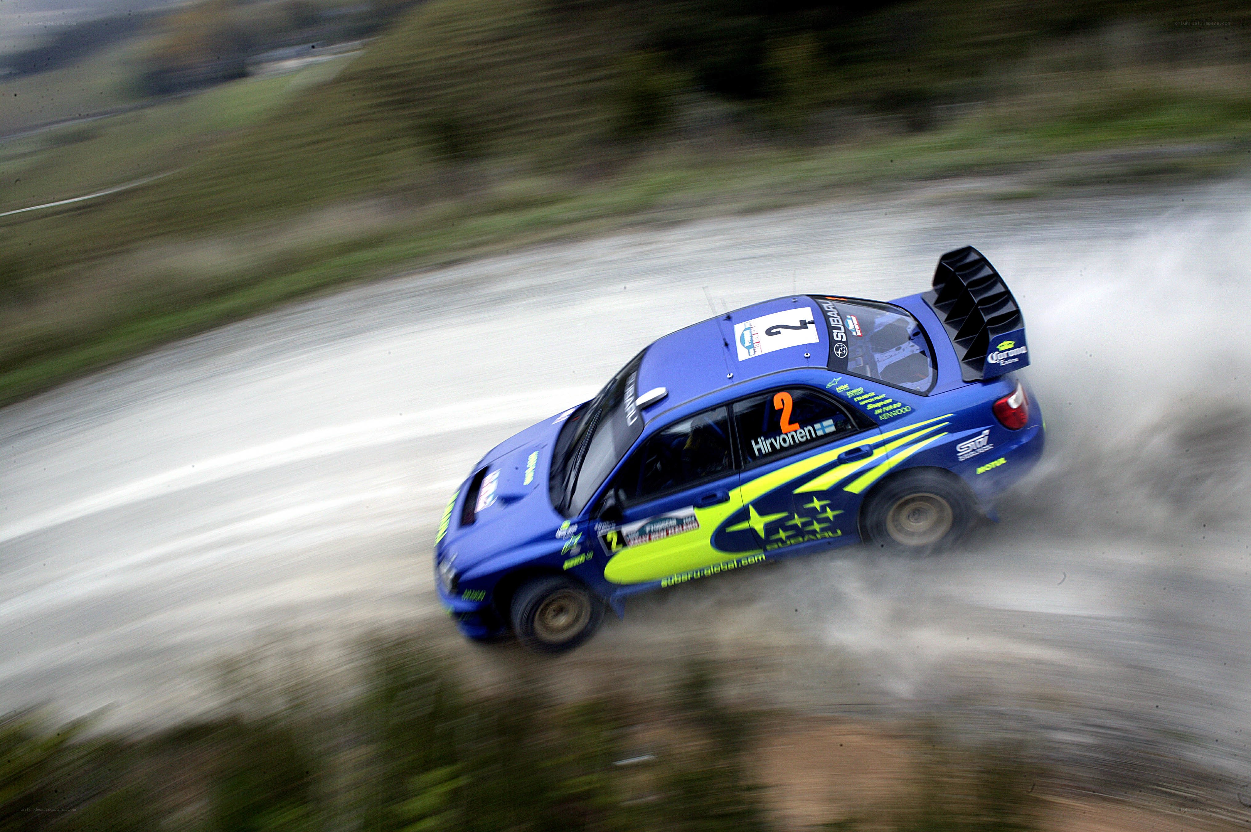 rally car in motion