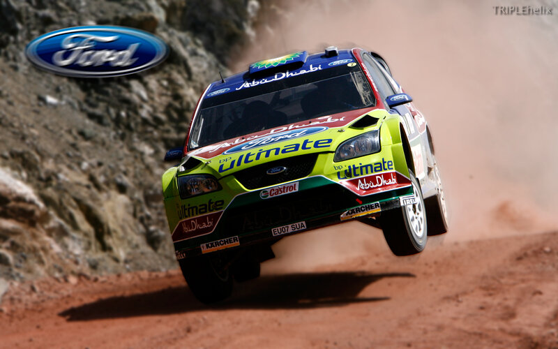 Rally Car in Motion — Green