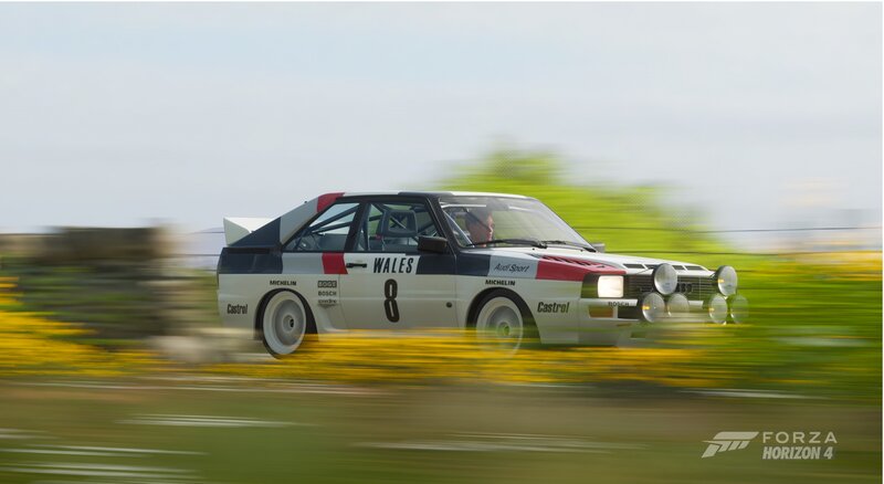 Rally Car in Motion — White, Dynamic, Afternoon, 3d Render