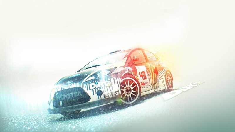 Rally Car in Motion — White, Dynamic, Digital Art