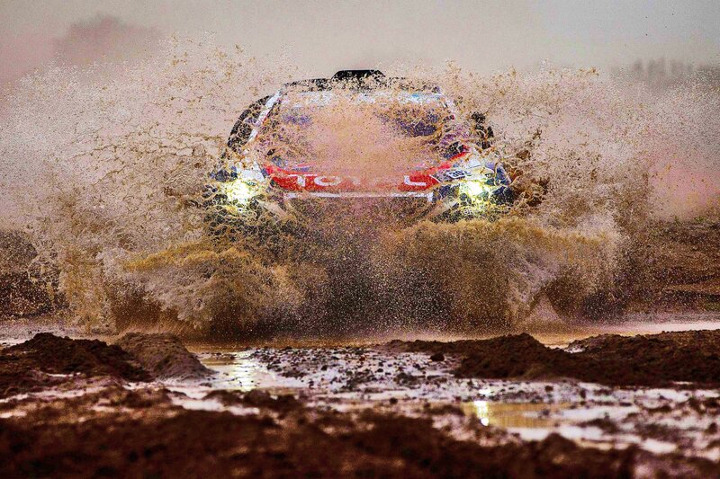 Rally Car in Mud — Brown, Dramatic