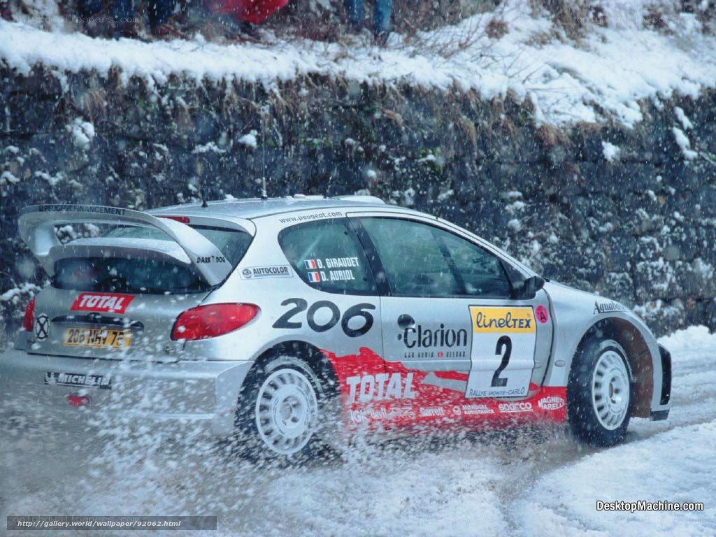 rally car in snow