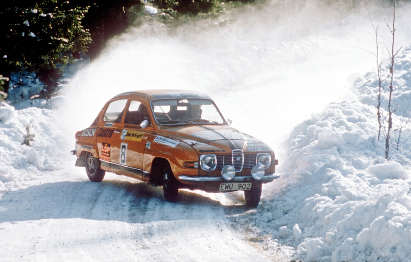 Rally car in snow
