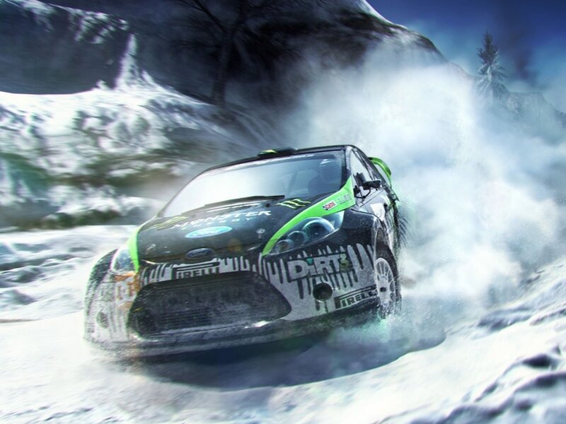 Rally Car in Snow — Black