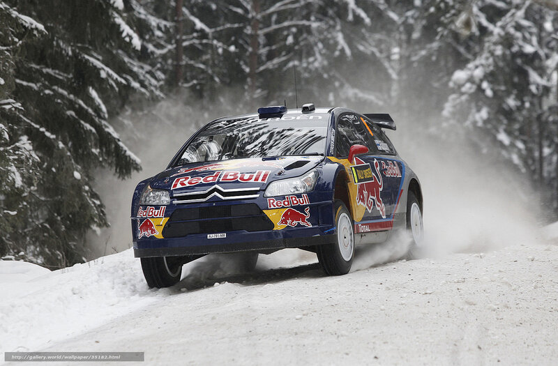 Rally Car in Snow — Blue