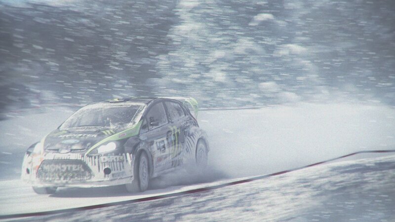 Rally Car in Snow — White, Dynamic, Winter, Photograph