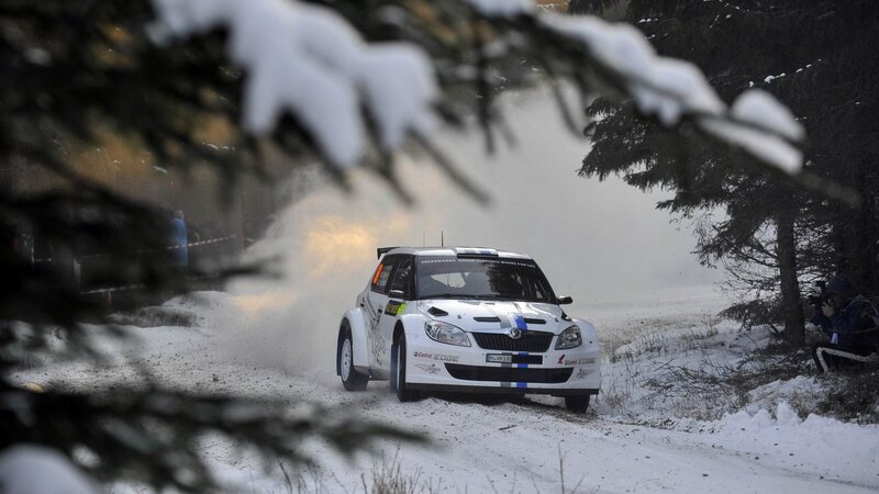 Rally Car in Snow — White, Dynamic, Winter, Photograph, Trees, Photographer