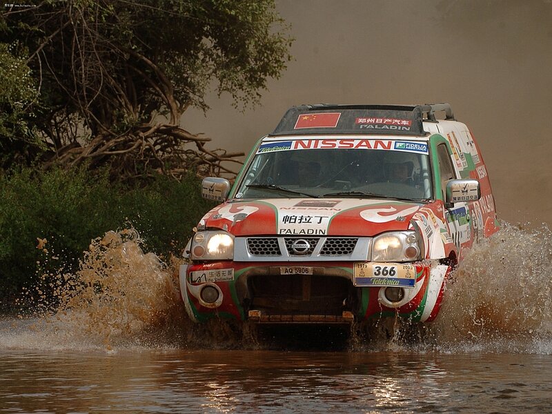 Rally Car in Water — Red, Dynamic