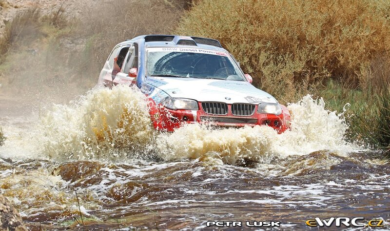 Rally Car in Water — White, Dynamic, Afternoon, Photograph
