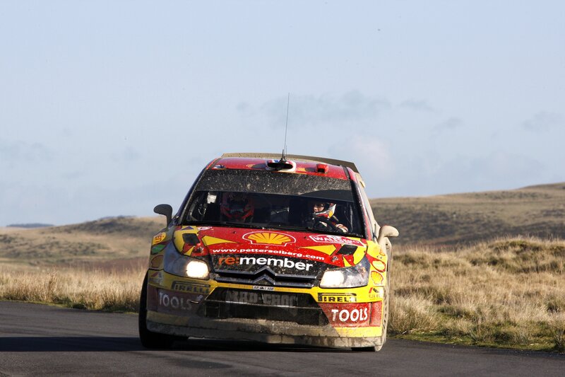 rally car on a country road