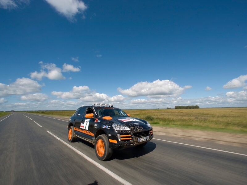 Rally car on a country road